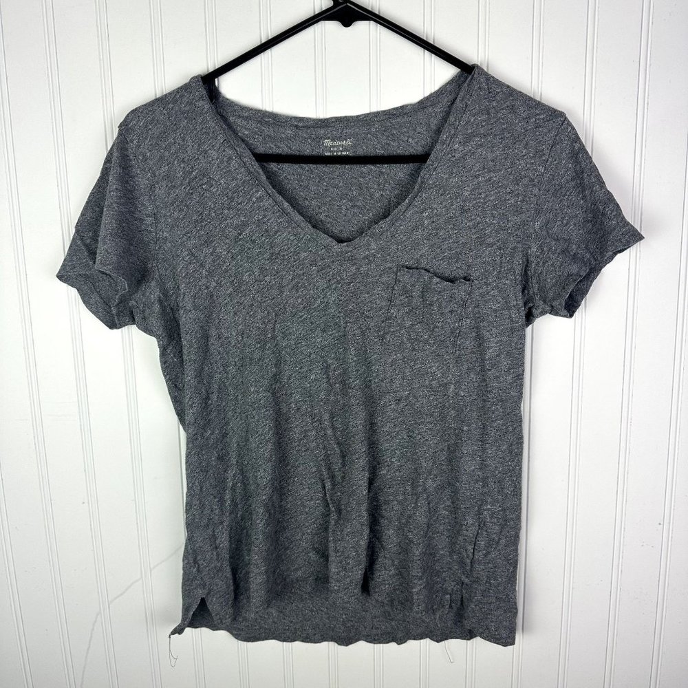 Madewell Gray T-shirt Short sleeve Size small‎ Pocket tee